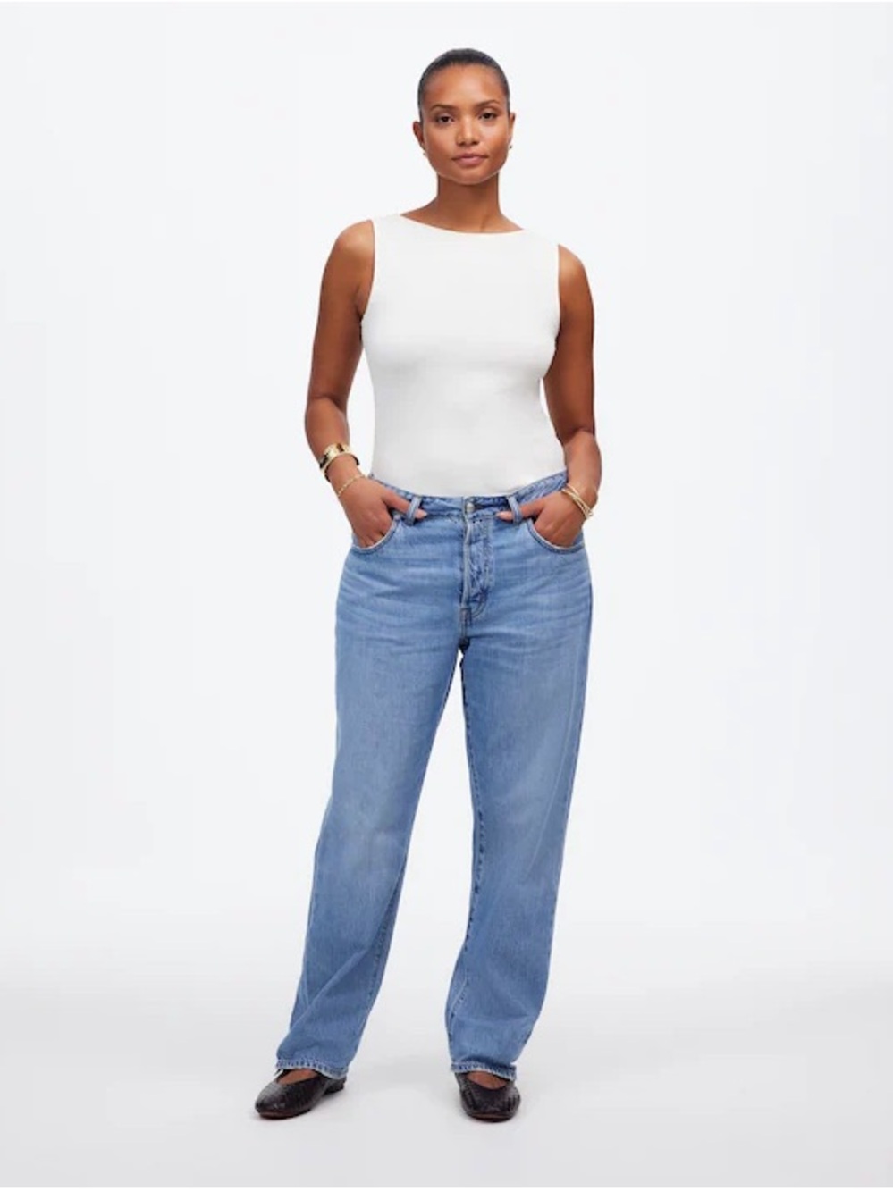 Madewell Curvy Dean Easy Straight Jean Northridge Wash Airy Denim Sz 25 EUC